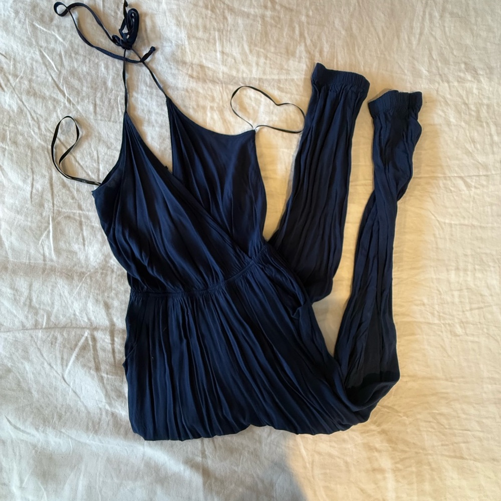 Lulus Learning To Fly Navy Blue Jumpsuit - Size Medium